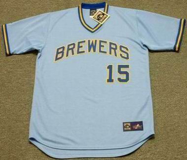 Darrell Porter 1975 Milwaukee Brewers Cooperstown Away MLB Throwback Baseball Jerseys - FRONT