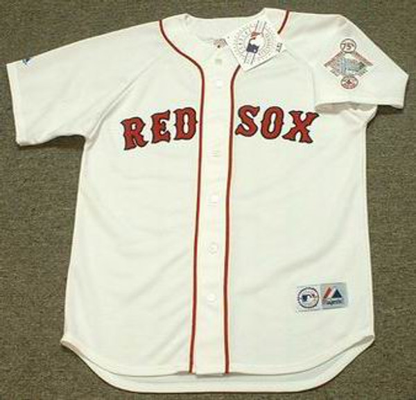 ELLIS BURKS Boston Red Sox 1987 Majestic Throwback Home Baseball Jersey