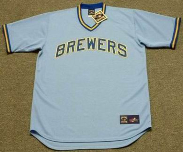 MILWAUKEE BREWERS 1970s Majestic Athletic Cooperstown Throwback Away Jersey