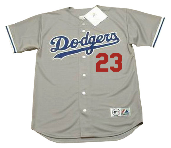 ERIC KARROS Los Angeles Dodgers 1995 Away Majestic Baseball Throwback Jersey - FRONT