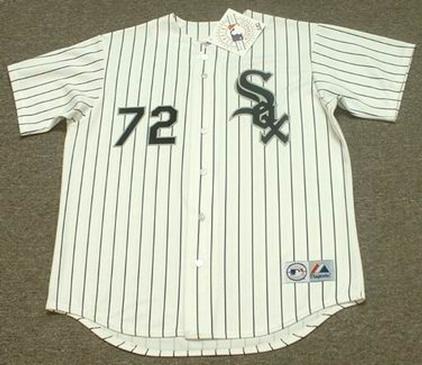 CARLTON FISK Chicago White Sox 1993 Majestic Throwback Home Baseball Jersey