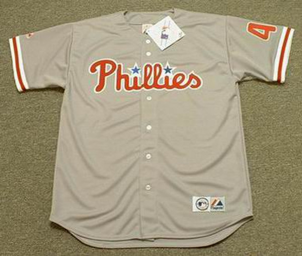 LENNY DYKSTRA Philadelphia Phillies 1993 Majestic Throwback Away Baseball Jersey