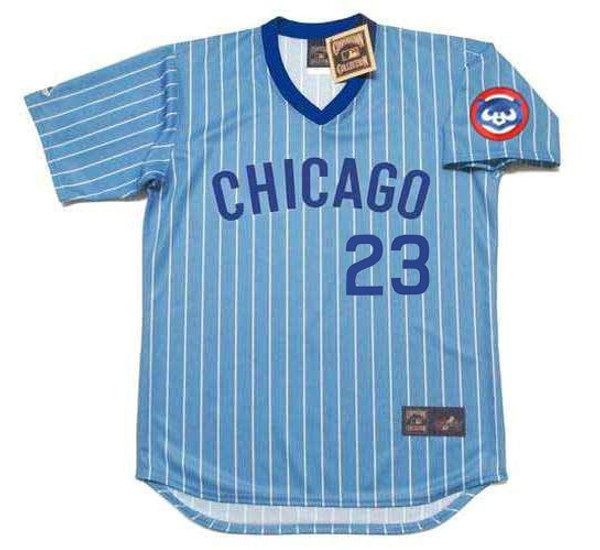 RYNE SANDBERG Chicago Cubs 1982 Away Majestic Throwback Baseball Jersey - FRONT