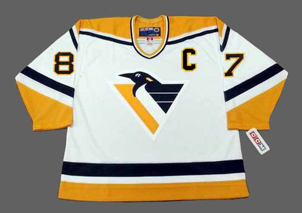 SIDNEY CROSBY Pittsburgh Penguins 1990's CCM Throwback Home NHL Jersey