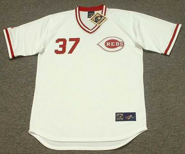 NORM CHARLTON Cincinnati Reds 1990 Majestic Cooperstown Home Baseball Jersey