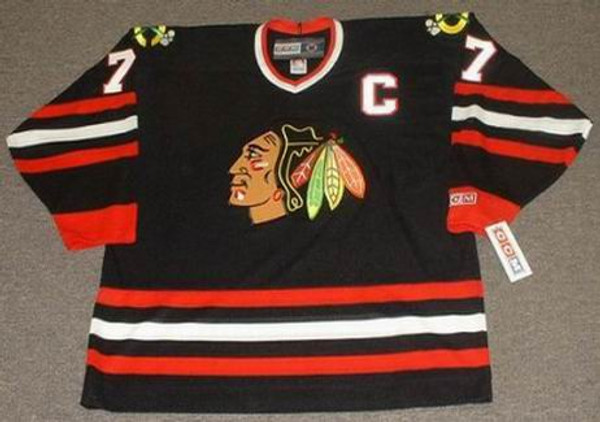 CHRIS CHELIOS Chicago Blackhawks 1998 CCM Throwback Alternate NHL Hockey Jersey