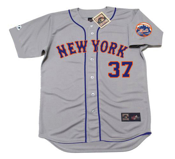 CASEY STENGEL New York Mets 1962 Away Majestic Baseball Throwback Jersey - FRONT