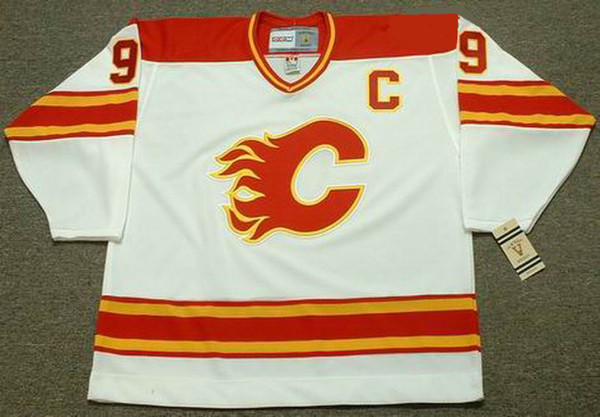LANNY MCDONALD Calgary Flames 1989 CCM Vintage Throwback Home Hockey Jersey - FRONT