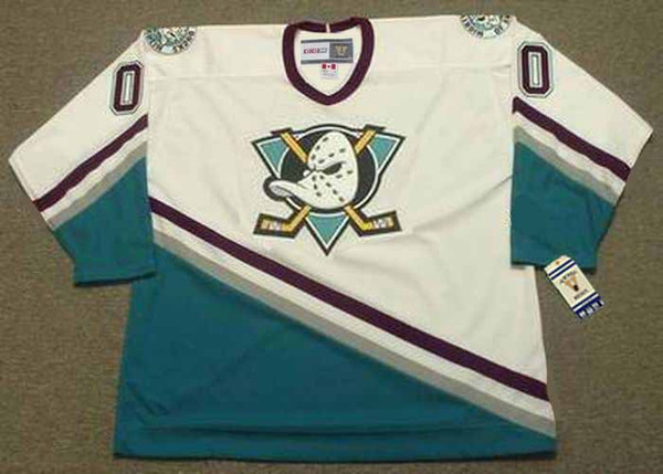 1990's CCM Vintage Home Customized Anaheim Mighty Ducks White Jersey - FRONT