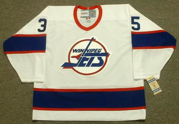 BOB ESSENSA Winnipeg Jets 1991 CCM Vintage Throwback Home NHL Hockey Jersey