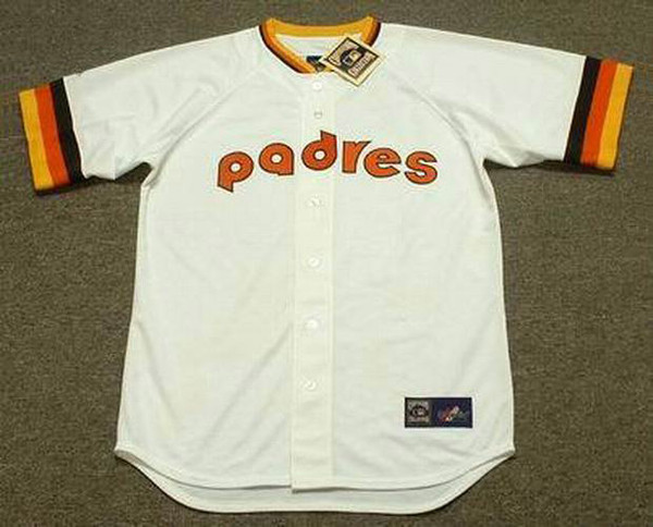 ALAN WIGGINS San Diego Padres 1984 Home Majestic Throwback Baseball Jersey - FRONT