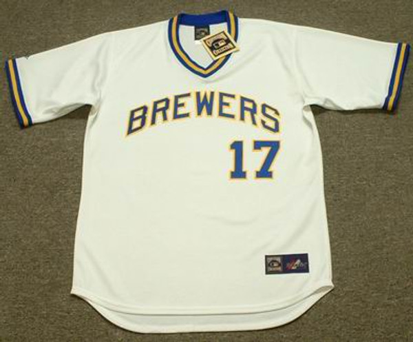 JIM GANTNER Milwaukee Brewers 1977 Majestic Cooperstown Throwback Home Jersey