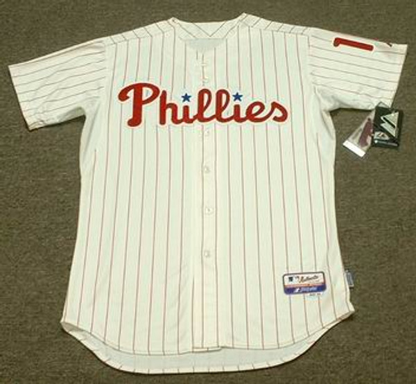 JIMMY ROLLINS Philadelphia Phillies 2010 Majestic "Cool Base" Authentic Home Baseball Jersey