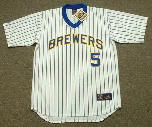 BJ Surhoff 1987 Milwaukee Brewers Cooperstown Home MLB Throwback Baseball Jerseys - FRONT