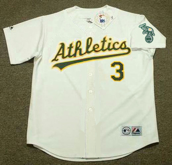 HAROLD BAINES Oakland Athletics 1991 Home Majestic Baseball Throwback Jersey - FRONT