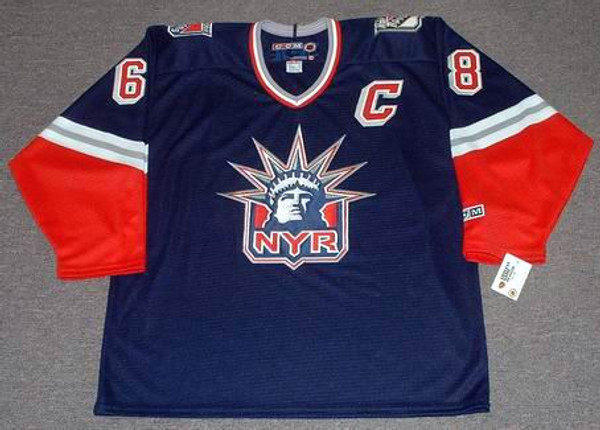 #ers-SEWN ON-NWT-2XL VINTAGE JAROMIR JAGR NY RANGERS LIBERTY CCM HOCKEY  JERSEY