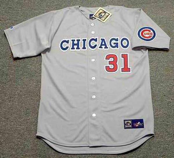 GREG MADDUX Chicago Cubs 1990 Away Majestic Baseball Throwback Jersey - FRONT