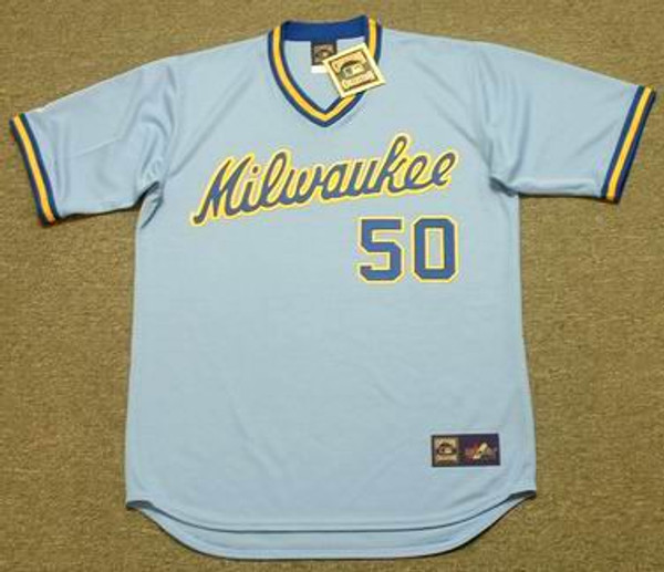 PETE VUCKOVICH Milwaukee Brewers 1982 Majestic Cooperstown Throwback Away Jersey