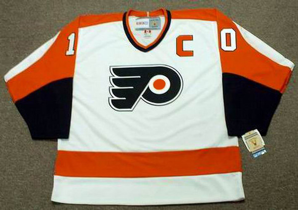 MEL BRIDGMAN Philadelphia Flyers 1980 CCM Vintage Throwback Home NHL Jersey - Front