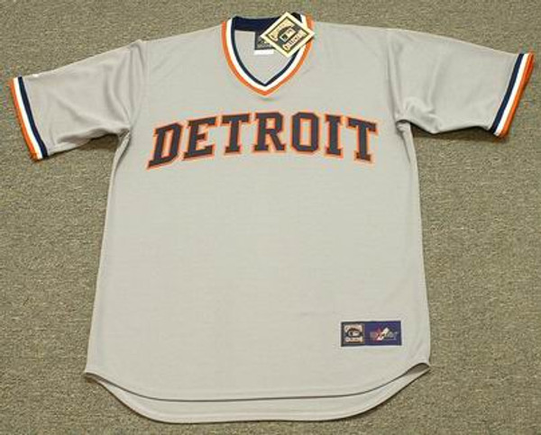 Majestic Detroit Tigers Road Gray Mark Fidrych Cooperstown 1984 Cool Base  Replica Jersey