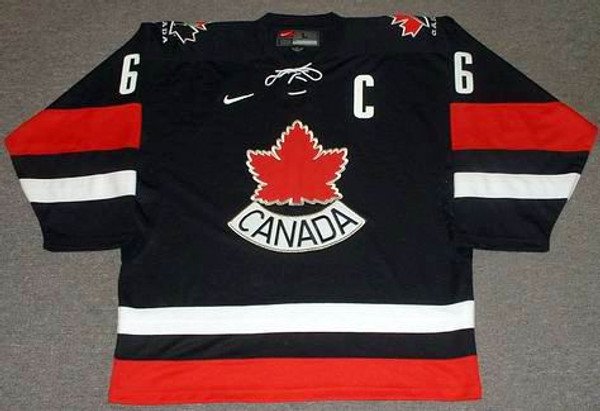 MARIO LEMIEUX 2002 Team Canada Nike Olympic Alternate Throwback Hockey Jersey - FRONT