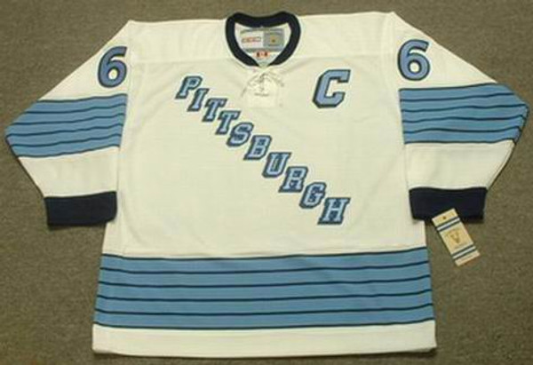 MARIO LEMIEUX Pittsburgh Penguins 1967 Away CCM Vintage NHL Throwback Jersey - FRONT