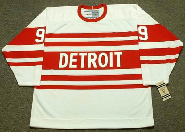 Detroit Red Wings No9 Gordie Howe White CCM Throwback Stitched Jersey