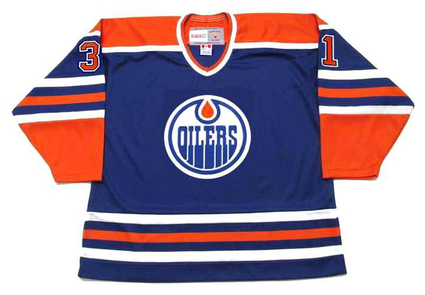 GRANT FUHR Edmonton Oilers 1987 CCM Vintage Throwback Away NHL Hockey Jersey