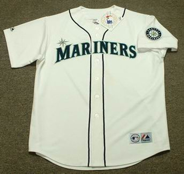 OMAR VIZQUEL Seattle Mariners 1993 Majestic Throwback Home Baseball Jersey