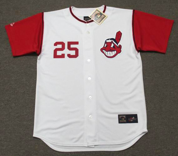 VIC DAVALILLO Cleveland Indians 1967 Majestic Cooperstown Home Baseball Jersey