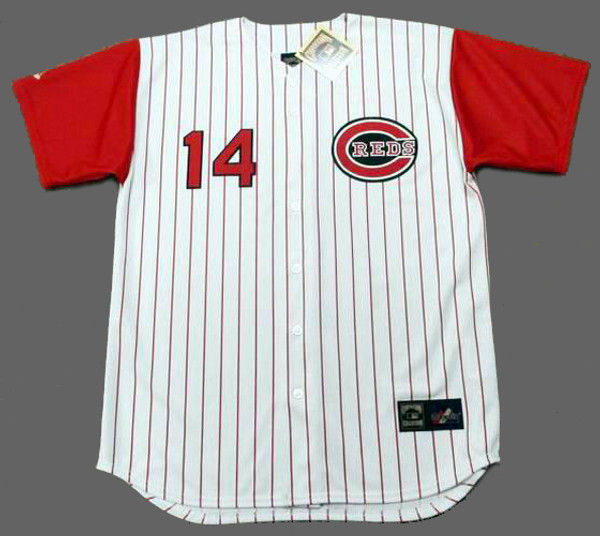 Cincinnati Reds 1960's Home Majestic Baseball Throwback Pete Rose Jersey - FRONT