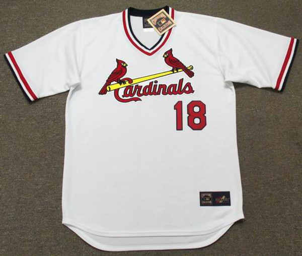 ANDY VAN SLYKE St. Louis Cardinals 1985 Majestic Cooperstown Home Baseball Jersey - FRONT