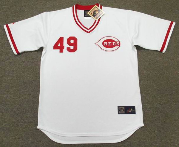 RAWLY EASTWICK Cincinnati Reds 1975 Majestic Cooperstown Home Baseball Jersey