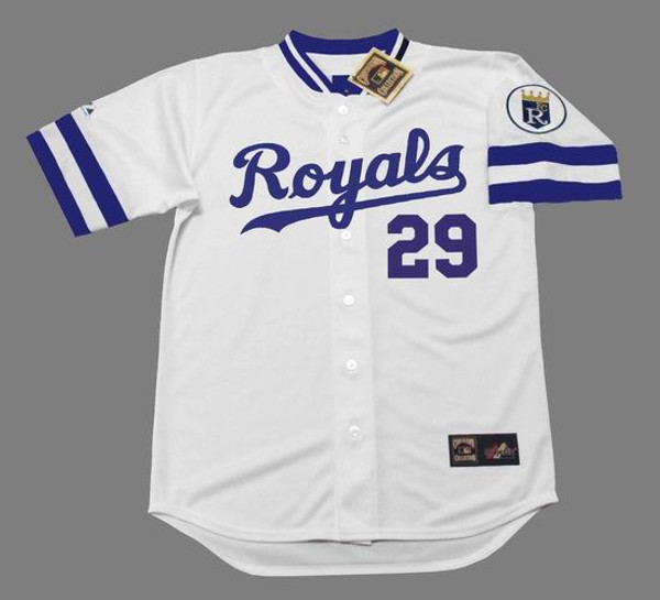 DAN QUISENBERRY Kansas City Royals 1985 Home Majestic Throwback Baseball Jersey - FRONT