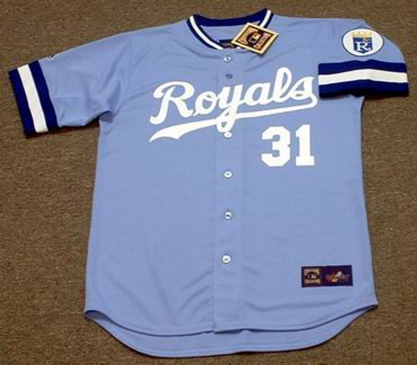 BRET SABERHAGEN Kansas City Royals 1985 Away Majestic Throwback Baseball Jersey - FRONT