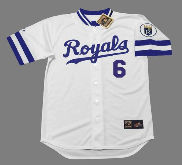 WILLIE WILSON Kansas City Royals 1985 Majestic Cooperstown Home Baseball Jersey