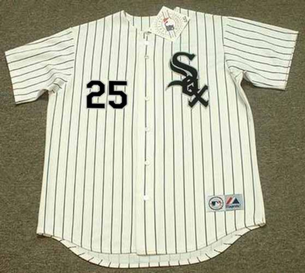 JIM THOME Chicago White Sox 1998 Home Majestic Throwback Baseball Jersey - FRONT