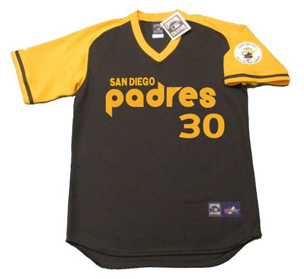 DERREL THOMAS San Diego Padres 1978 Away Majestic Baseball Throwback Jersey - FRONT