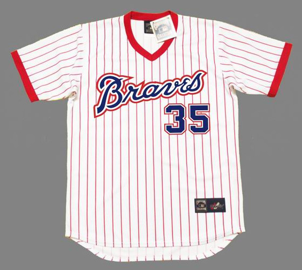 PHIL 'KNUCKSIE" NIEKRO Atlanta Braves 1976 Home Majestic Throwback Baseball Jersey - FRONT