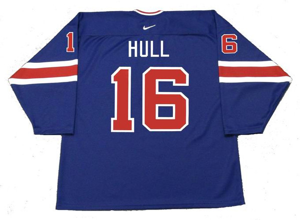 Brett Hull 2004 World Cup USA Olympic Nike Throwback Hockey Jersey - BACK