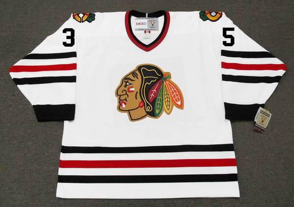 Chicago Blackhawks No35 Tony Esposito Black 1917-2017 100th Anniversary Stitched Jersey