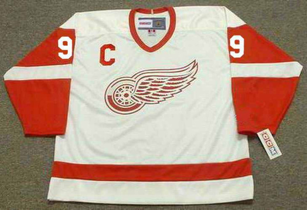 Detroit Red Wings No9 Gordie Howe White CCM Throwback 75TH Stitched Jersey