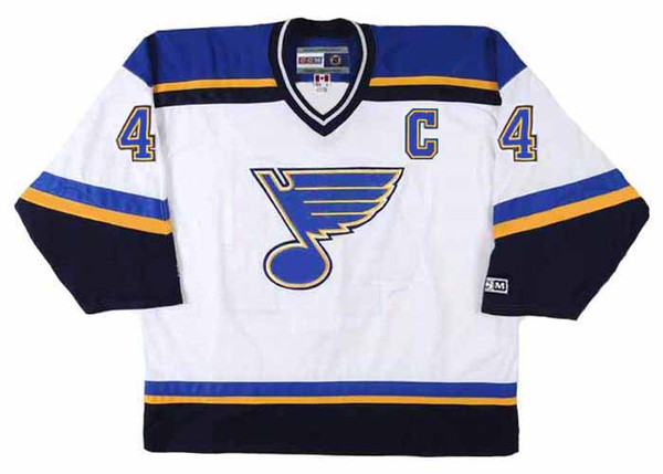 CHRIS PRONGER St. Louis Blues 2001 CCM Throwback Home NHL Hockey Jersey - Front