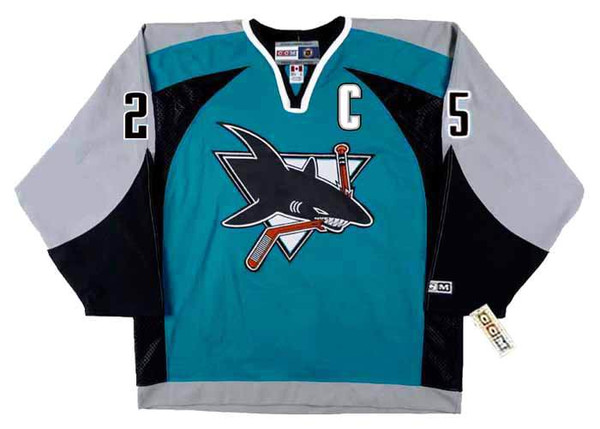 VINCENT DAMPHOUSSE San Jose Sharks 2003 CCM Throwback NHL Hockey Jersey - FRONT