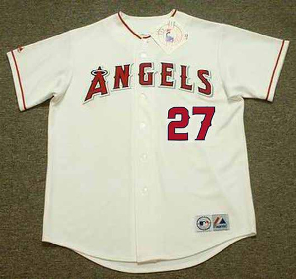 VLADIMIR GUERRERO Anaheim Angels 2004 Home Majestic Throwback Baseball Jersey - FRONT