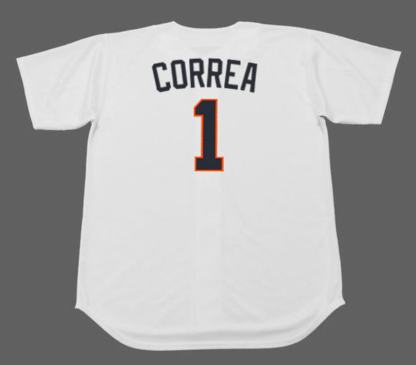 CARLOS CORREA Houston Colt .45's 1960's Home Majestic Baseball Throwback Jersey - BACK