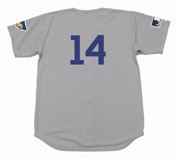 ERNIE BANKS Chicago Cubs 1969 Away Majestic Throwback Baseball Jersey - BACK