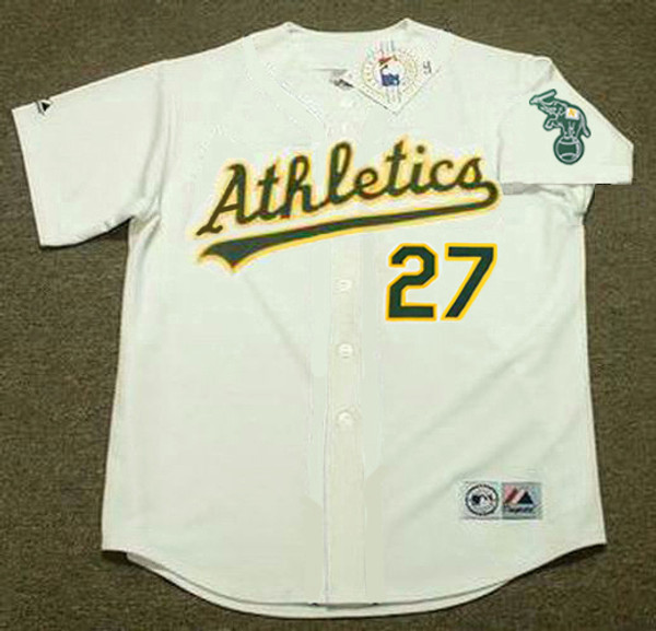 BILLY BEANE Oakland Athletics 1987 Home Majestic Baseball Throwback Jersey - FRONT