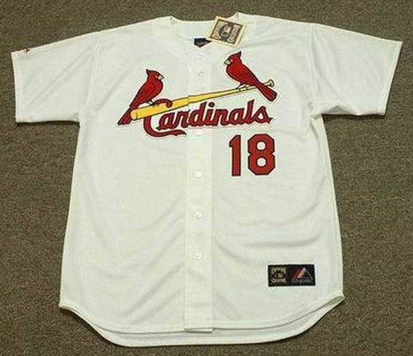 MIKE SHANNON St. Louis Cardinals 1967 Majestic Cooperstown Throwback Home Baseball Jersey - Front