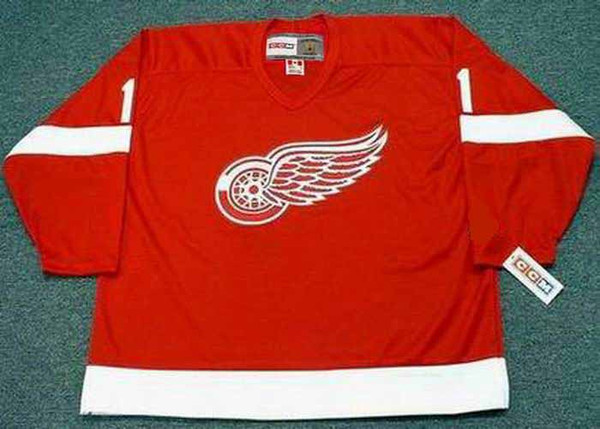 GLENN HALL Detroit Red Wings 1950's Home CCM Throwback NHL Hockey Jersey - FRONT